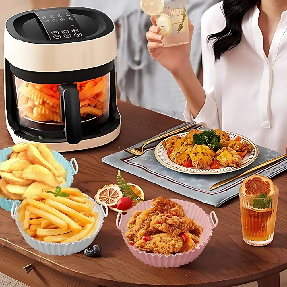 AirMoule - Lot de 2 moules silicone réutilisables pour Airfryer