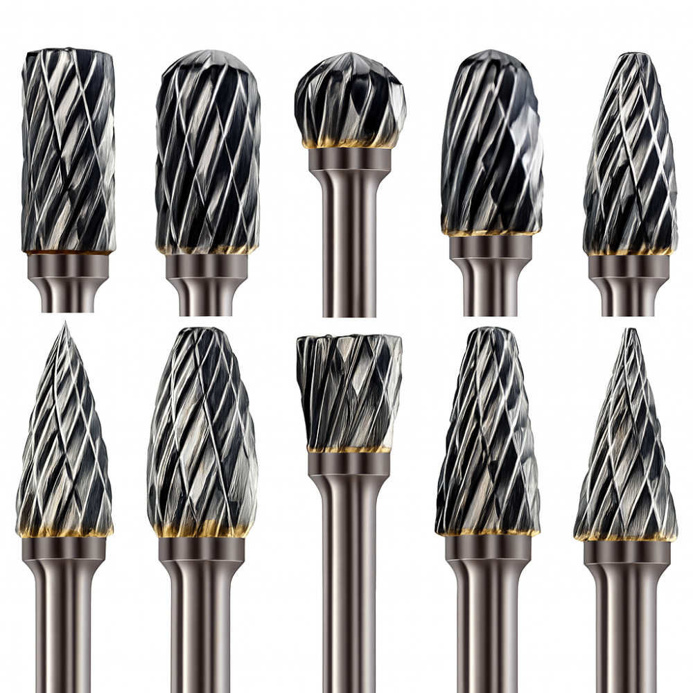 Fraises carbure tungstène Dremel – 10 pcs Meulage Bois Métal Pierre Bijoux
