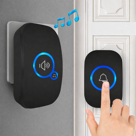 Sonnette sans fil Longue Portée Exterieur Étanche Electronique avec Récepteur Enfichable
