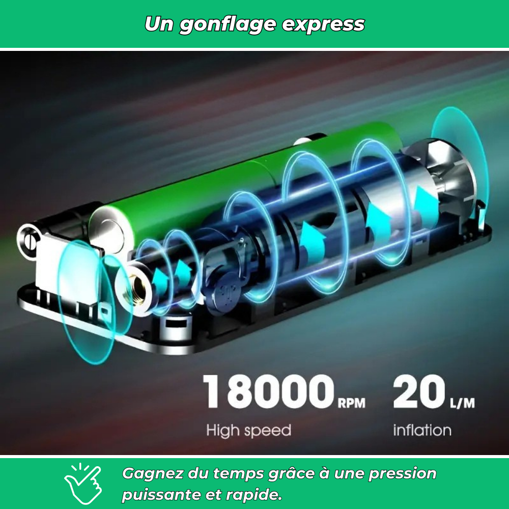 Gonfleur pneus portable voiture moto vélo – Compresseur d’air électrique
