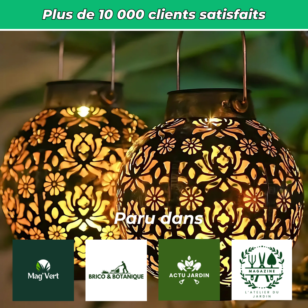 Lanterne Solaire Suspendue Décorative Étanche – Éclairage Extérieur Écologique et Design