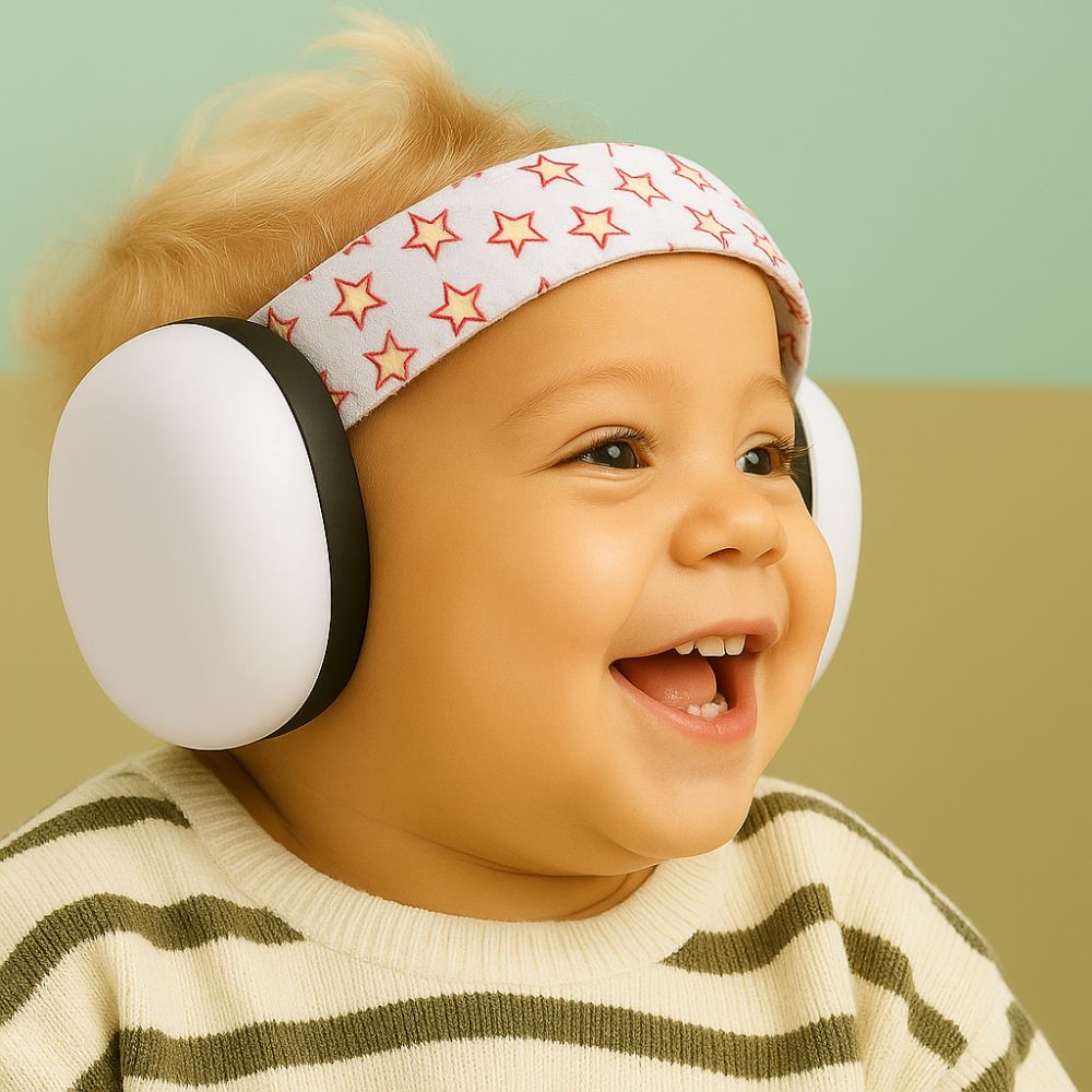 Baby Zen™ | Casque anti-bruit pour bébé | Protection auditive nourrisson | Bandeau élastique | Sommeil et voyage avion