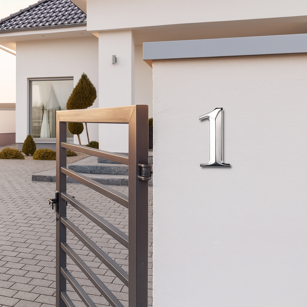 Plaque numéro maison auto adhésif – Numéro 3D pour porte et boîte aux lettres