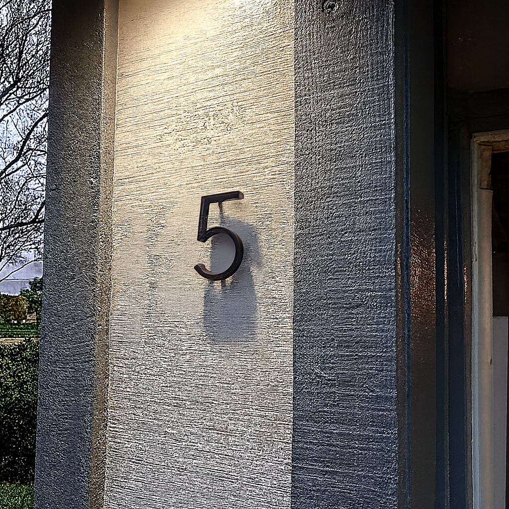 Plaque numéro maison à fixer en acier inoxydable - noir moderne extérieure