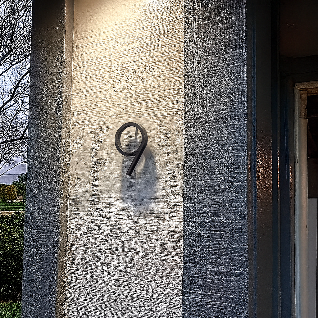 Plaque numéro maison à fixer en acier inoxydable - noir moderne extérieure