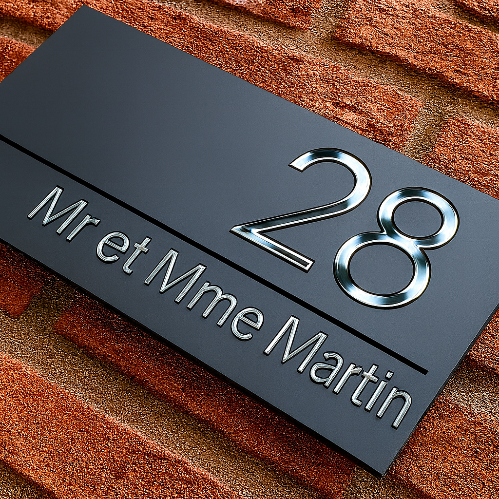 Plaque numéro maison personnalisable - auto adhésif moderne