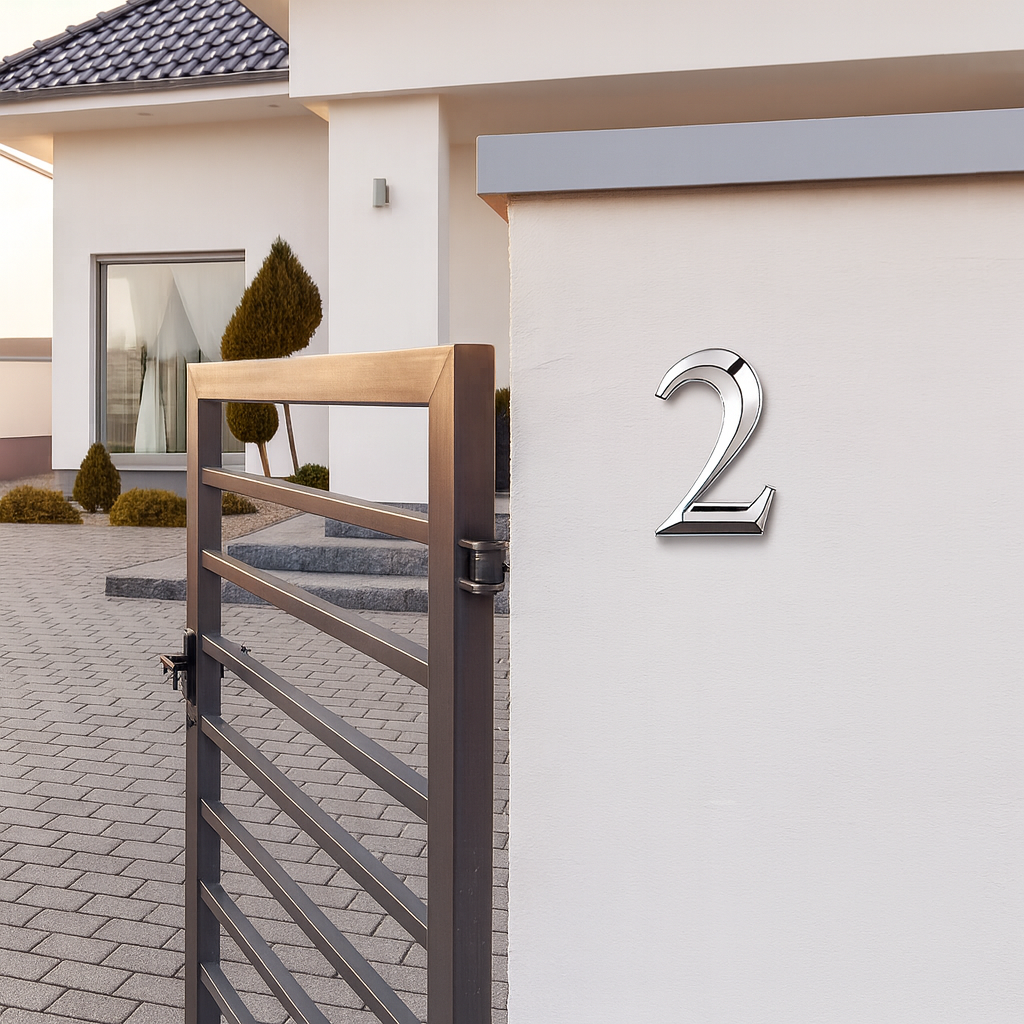 Plaque numéro maison auto adhésif – Numéro 3D pour porte et boîte aux lettres