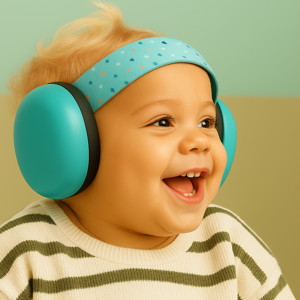 Baby Zen™ | Casque anti-bruit pour bébé | Protection auditive nourrisson | Bandeau élastique | Sommeil et voyage avion