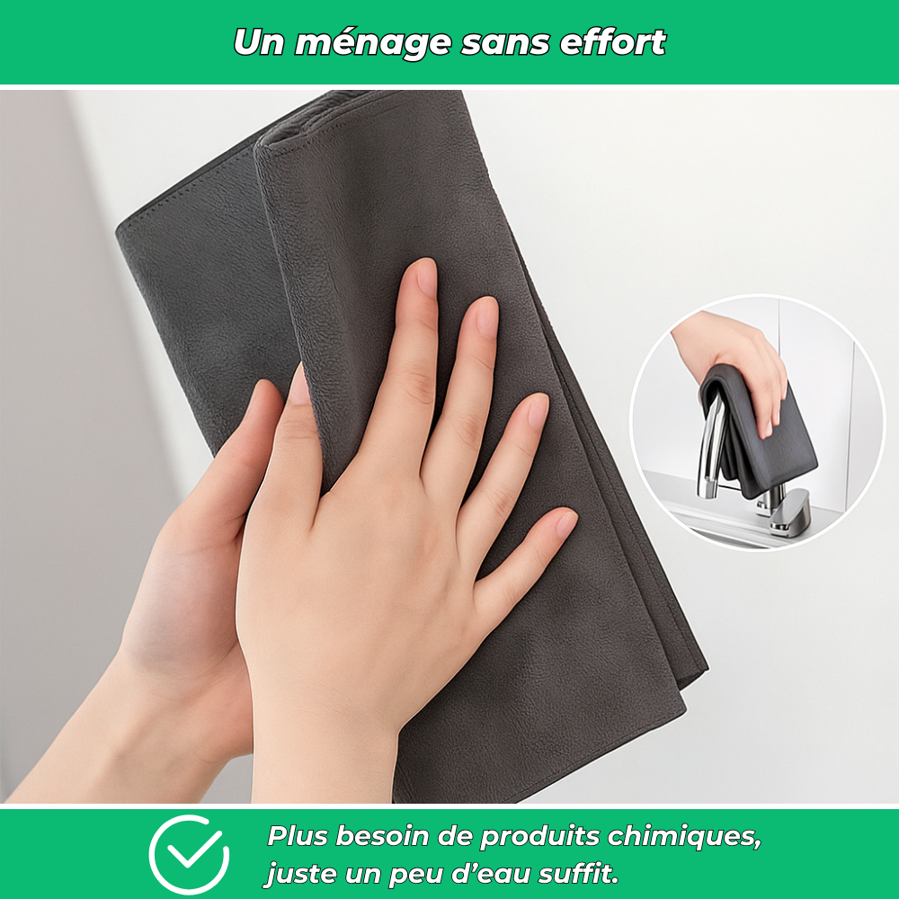 MagicClean | Chiffon microfibre ultra-absorbant | Anti-traces et anti-calcaire