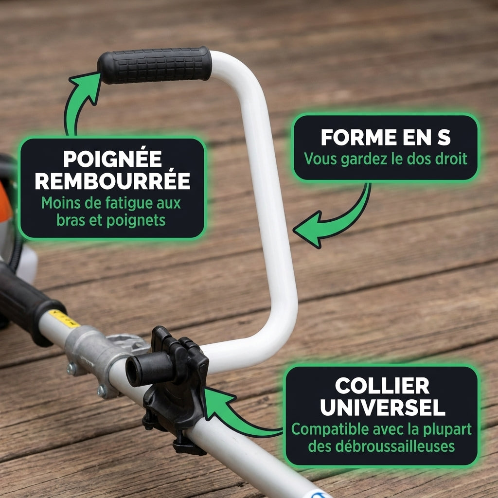 P30 PRO Poignée Ajustable pour Débroussailleuse – Confort et Contrôle Améliorés pour Jardinage