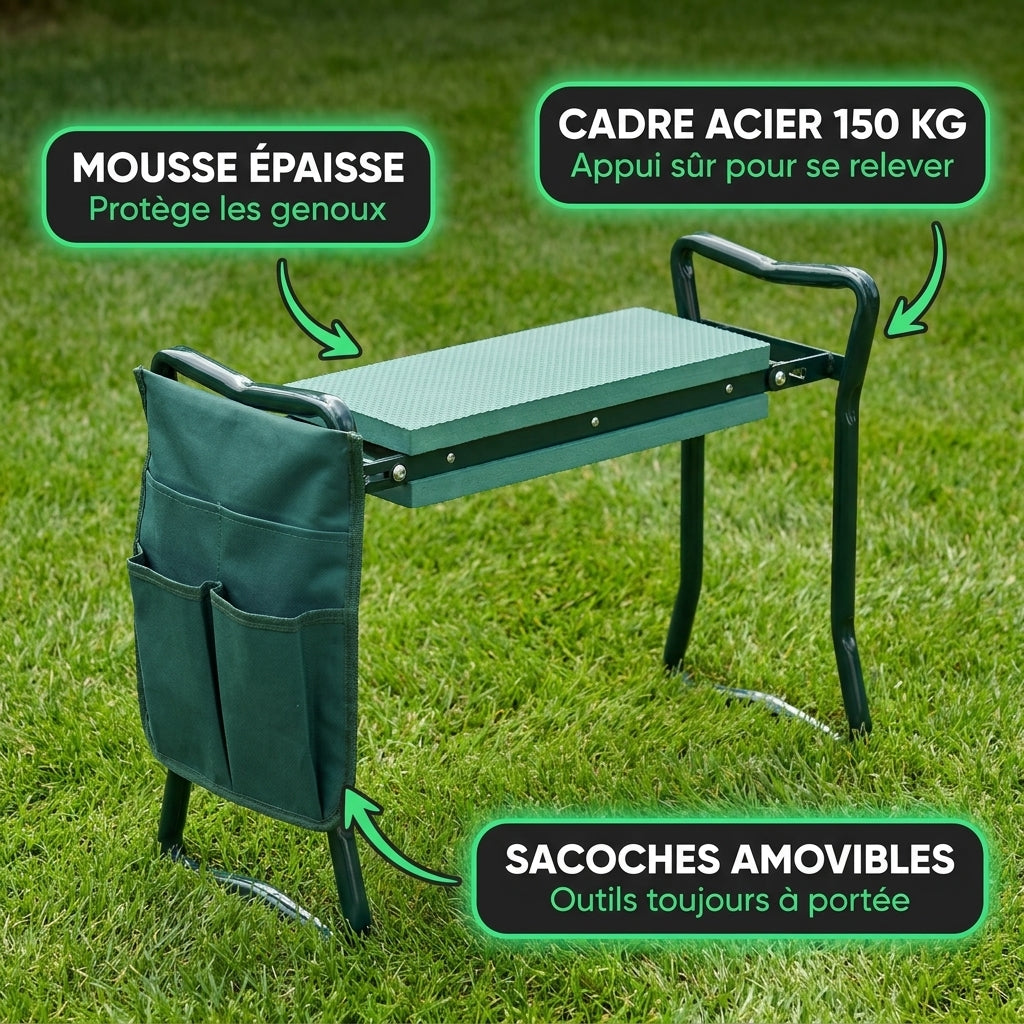 JardiComfort™ | Banc de Jardinage | Travaillez Sans Douleur et Profitez Sans Effort
