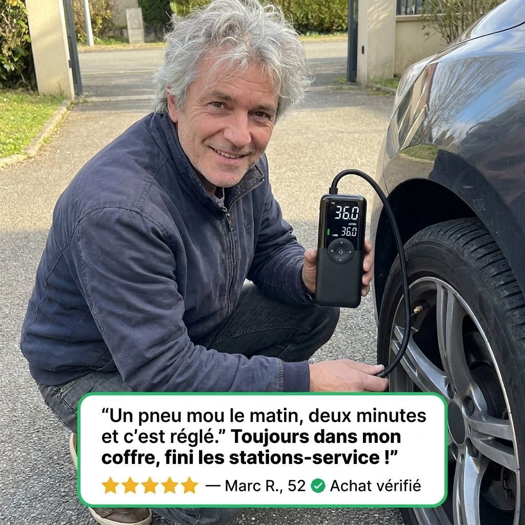Air'Pro - Gonfleur pneus portable voiture moto vélo – Compresseur d’air électrique