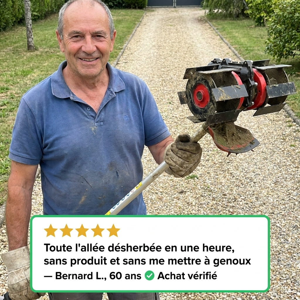 G700 PRO - Roue de Désherbage Multifonctions – Outil Efficace pour Entretien de Jardin et Élimination des Mauvaises Herbes