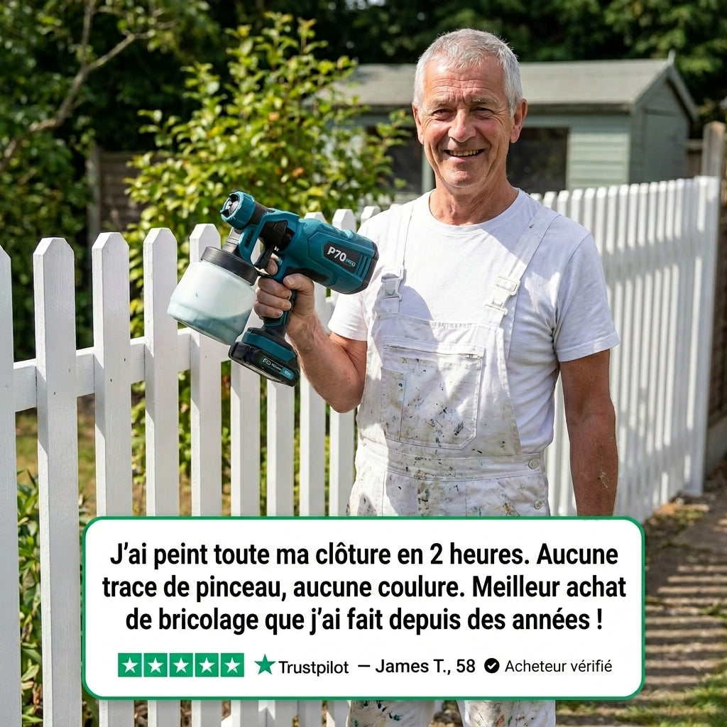 P70 PRO | Pistolet de Peinture Professionnel à Batterie | Élu produit de l'année