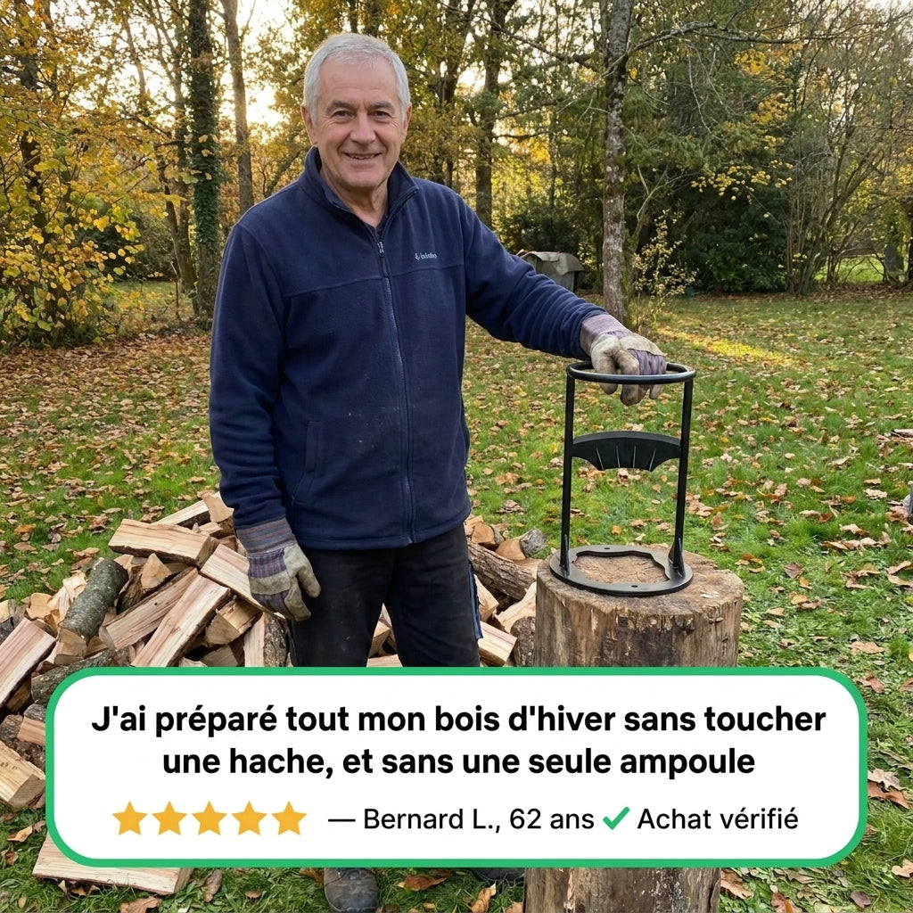 Fendeuse à bûches manuelle en acier au manganèse – Fendeur de bois robuste et sécuritaire pour chauffage