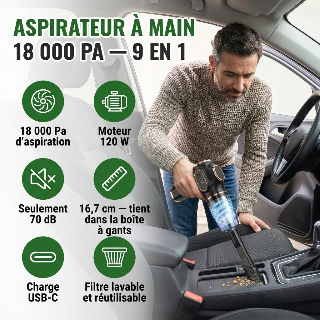 AspiJet PRO — aspirateur 9-en-1 souffleur + aspiration