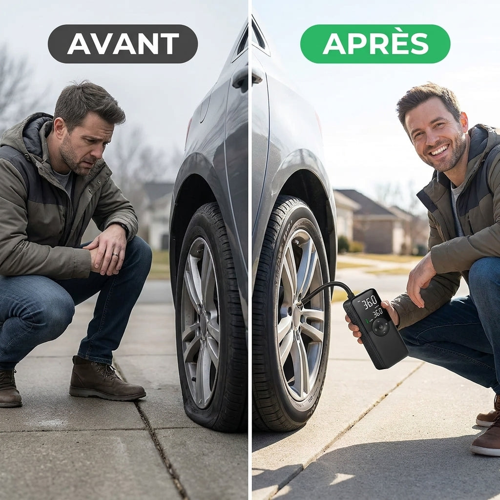 Air'Pro - Gonfleur pneus portable voiture moto vélo – Compresseur d’air électrique