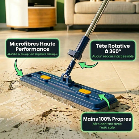 Clean360 | Balai serpillière rotatif avec technologie essorage intégré