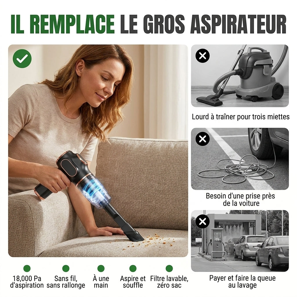 AspiJet PRO — aspirateur 9-en-1 souffleur + aspiration