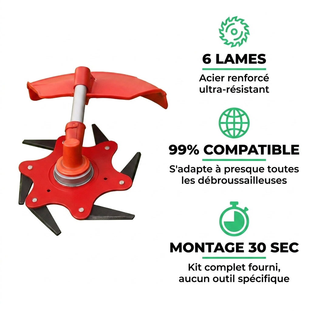 G60 PRO | Tête de débroussailleuse Universelle | Outil Polyvalent pour un Jardin Impeccable