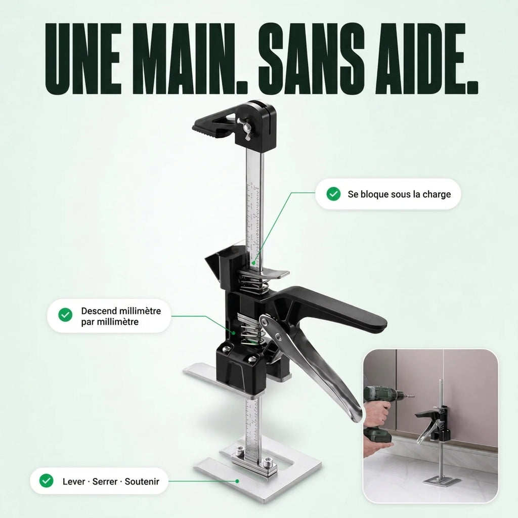 Cric manuel multifonction pour pose et levage facile