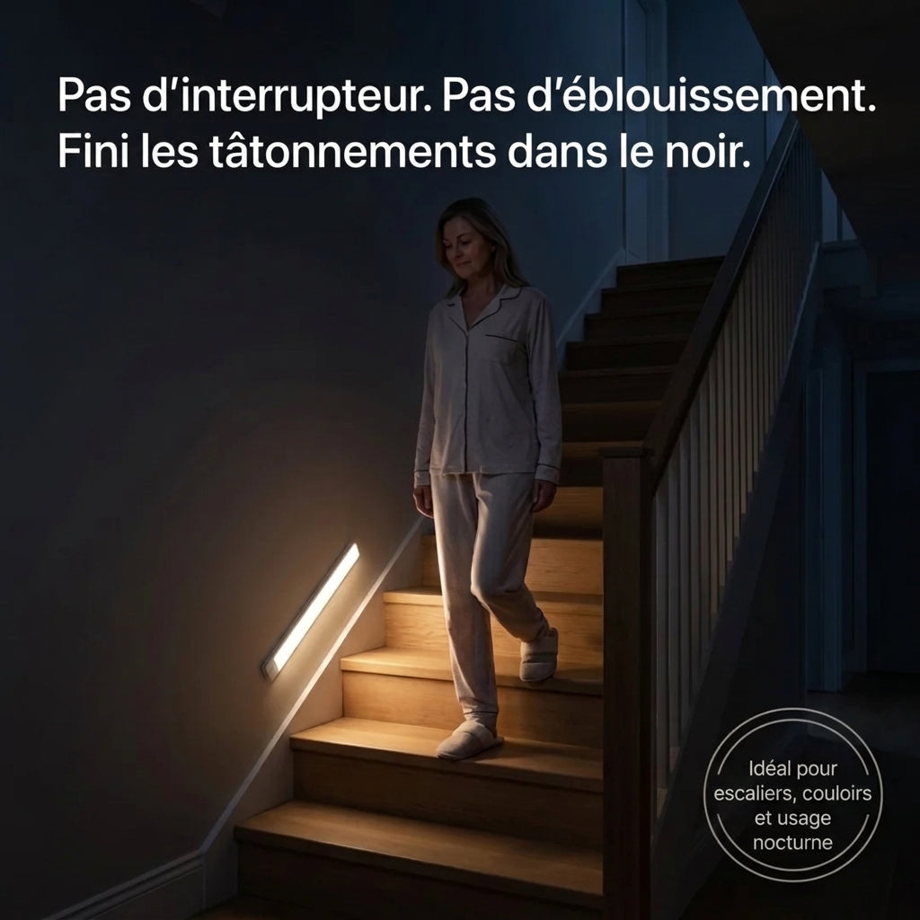 LightFlex – Éclairage LED 30cm sans fil avec détecteur de mouvement intégré