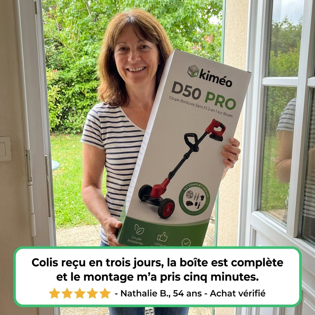 D50 PRO — Coupe-Bordures Sans Fil 3-en-1 sur Roues